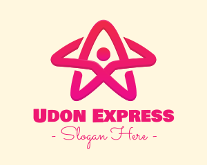 Pink Gradient Human Star logo design