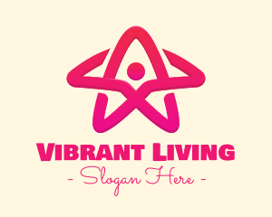 Pink Gradient Human Star logo design