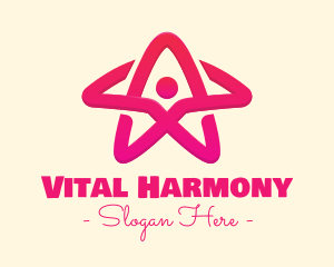 Pink Gradient Human Star logo design