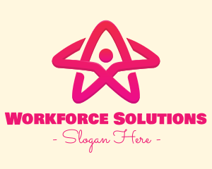 Pink Gradient Human Star logo design