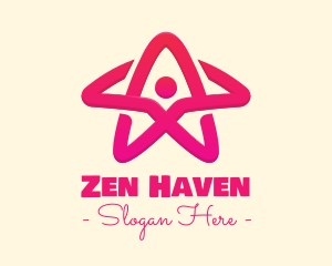 Pink Gradient Human Star logo design