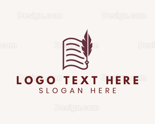 Quill Pen Paper Writer Logo