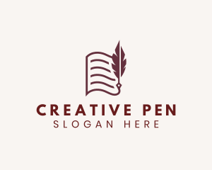 Quill Pen Paper Writer logo design