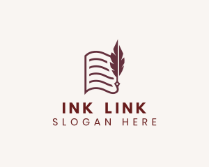 Quill Pen Paper Writer logo design