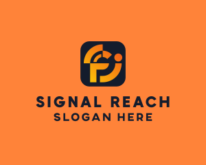 Digital Signal Letter FJ logo design