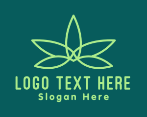 Green Cannabis Herb Logo