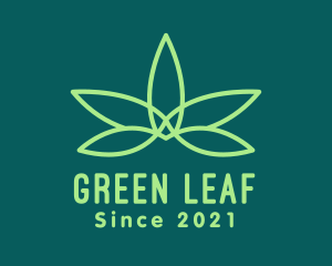 Green Cannabis Herb logo design