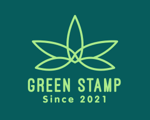 Green Cannabis Herb logo design