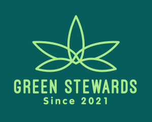 Green Cannabis Herb logo design