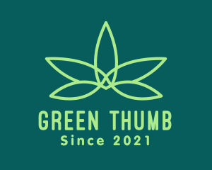 Green Cannabis Herb logo design