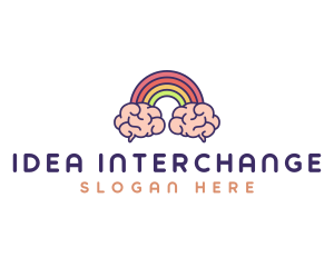 Rainbow Brain Imagination logo design