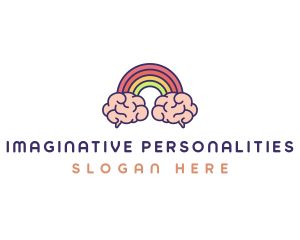 Rainbow Brain Imagination logo design