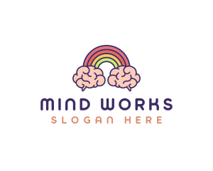 Rainbow Brain Imagination logo design