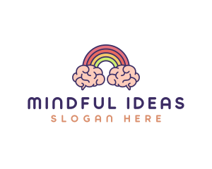 Rainbow Brain Imagination logo design