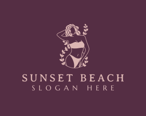 Woman Beauty Bikini logo design