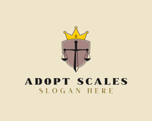 Crown Sword Scale logo design