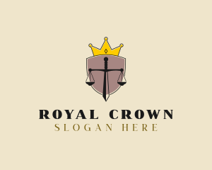 Crown Sword Scale logo design