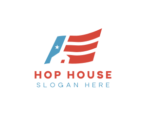 American Flag House logo design