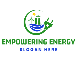 Natural Energy Electric Plug logo design