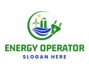 Natural Energy Electric Plug logo design