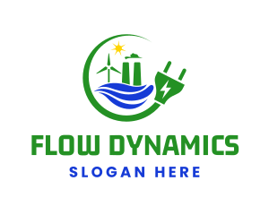 Natural Energy Electric Plug logo design