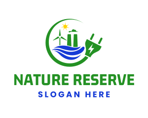 Natural Energy Electric Plug logo design