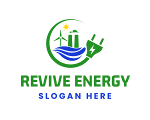 Natural Energy Electric Plug logo design