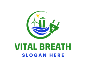 Natural Energy Electric Plug logo design