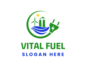 Natural Energy Electric Plug logo design