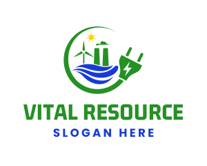 Natural Energy Electric Plug logo design