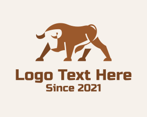 Brown Minimalist Bull logo