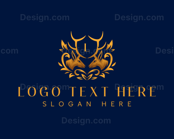 Elegant Deer Leaf Logo