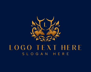 Elegant Deer Leaf logo