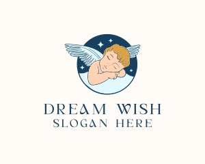 Sleeping Angel Cherub logo design