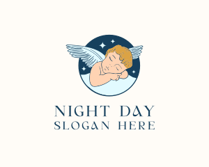 Sleeping Angel Cherub logo design