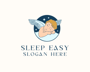 Sleeping Angel Cherub logo design