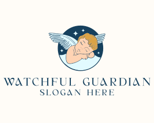 Sleeping Angel Cherub logo design