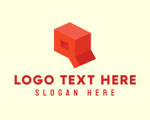 Platform - Red 3D Box Letter Q logo design