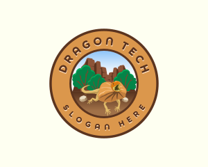 Frilled Lizard Dragon logo design