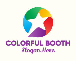 Colorful Star Message logo design