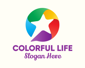 Colorful Star Message logo design