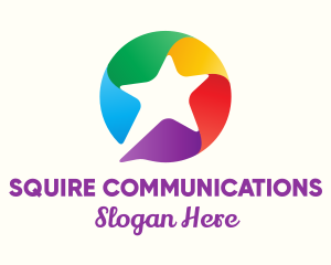 Colorful Star Message logo design