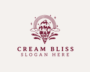 Ice Cream Rainbow Dessert logo design