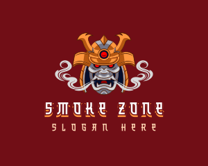 Samurai Warrior Smoke logo design