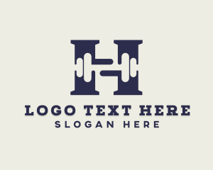 Gym Dumbbell Letter H logo