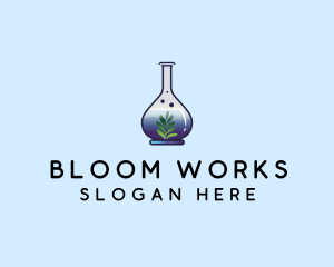 Botanical Laboratory Flask logo design