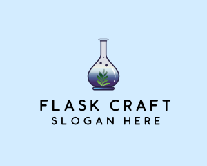 Botanical Laboratory Flask logo design