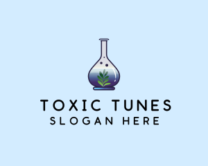 Botanical Laboratory Flask logo design