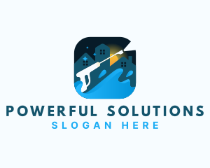 Pressure Washer Home Cleaner logo design