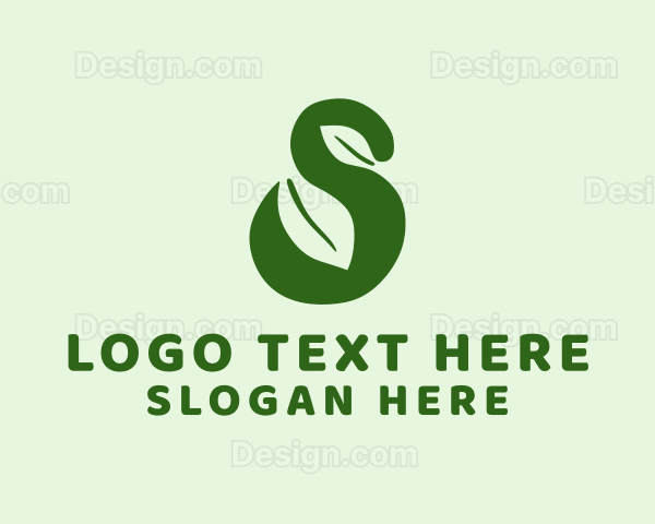 Green Herbal Leaf Letter S Logo